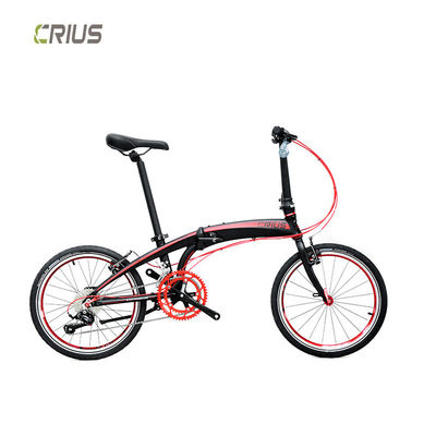 20 Inch Folding Bicycle with 9 Speed Gears and Portable Design Made of Alloy Material