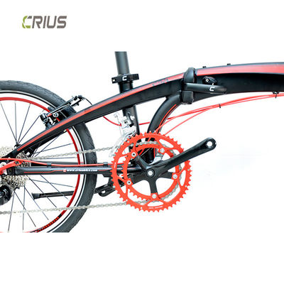 20 Inch Folding Bicycle with 9 Speed Gears and Portable Design Made of Alloy Material