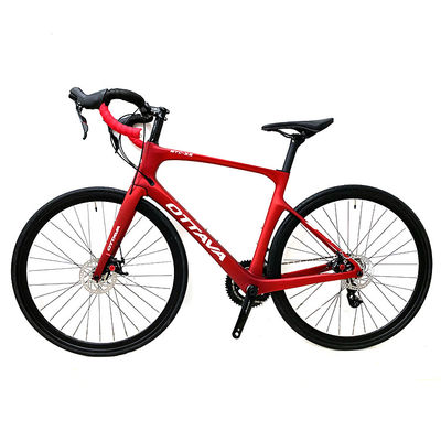 OEM Carbon Fiber Frame 700C Road Bike With 2x11 Speed Gear And Fork Suspension