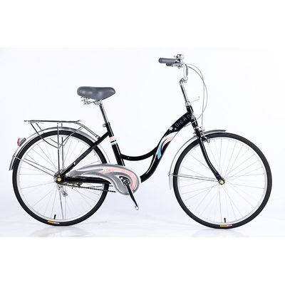 24 Steel Frame Single Speed Ladies Bike City Bicycle With Front And Rear Wheel Disc Brake