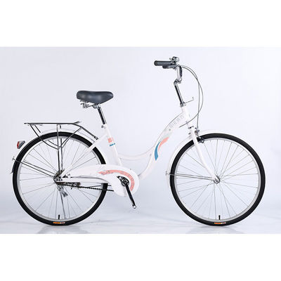 24 Steel Frame Single Speed Ladies Bike City Bicycle With Front And Rear Wheel Disc Brake