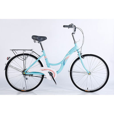 24 Steel Frame Single Speed Ladies Bike City Bicycle With Front And Rear Wheel Disc Brake