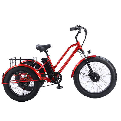 Front 24 Rear 20 Snow Tire Electric Tricycle With SHIMANO Rear 7-Speed And 48V15A Battery