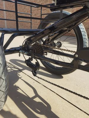 High Carbon Steel Frame 7 Speeds Cargo Trike With 24inch Thick Aluminum Alloy Wheels