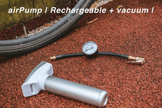 Portable Air Compressor Pump For Car And Electric Bicycle Pressure Gauge Included