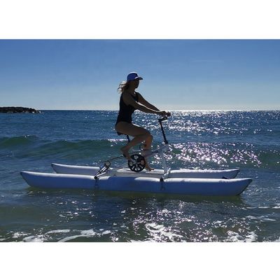 Resort Hotel Water Play Equipment Alloy Pedal Bike Floating Inflatable Water Bike