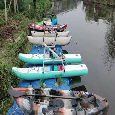 Outdoor Water Sports Metal Water Bicycle With Inflatable Floating Propeller Bike