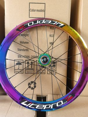 Road Bicycles 20 Inch Aluminum Alloy Wheelset 8/9/10/11 Speed 4 Bearing Double Wall Rainbow Color