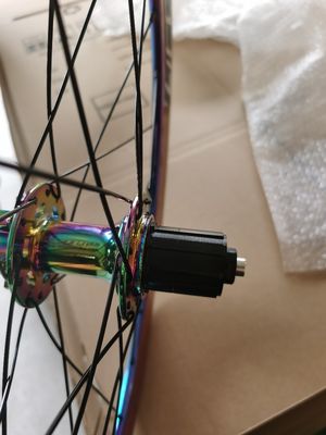 Road Bicycles 20 Inch Aluminum Alloy Wheelset 8/9/10/11 Speed 4 Bearing Double Wall Rainbow Color