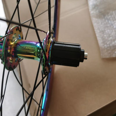 20 Inch Carbon Fiber Wheelset for Road Bicycles 8/9/10/11 Speed Double Wall Rainbow Color