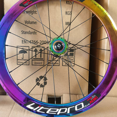20 Inch Carbon Fiber Wheelset for Road Bicycles 8/9/10/11 Speed Double Wall Rainbow Color
